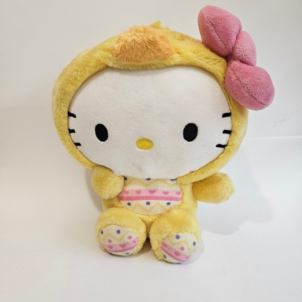 Sanrio Hello Kitty Chick Plush Easter Yellow Bird Pink Bow 2023 8.5 Inch